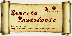 Momčilo Mandoković vizit kartica